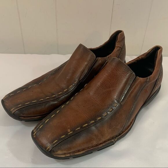 Pikolinos Slip On Driving Loafer Moccasin Brown Contrast Stitching Sz 45 11.5 12 - Picture 1 of 9